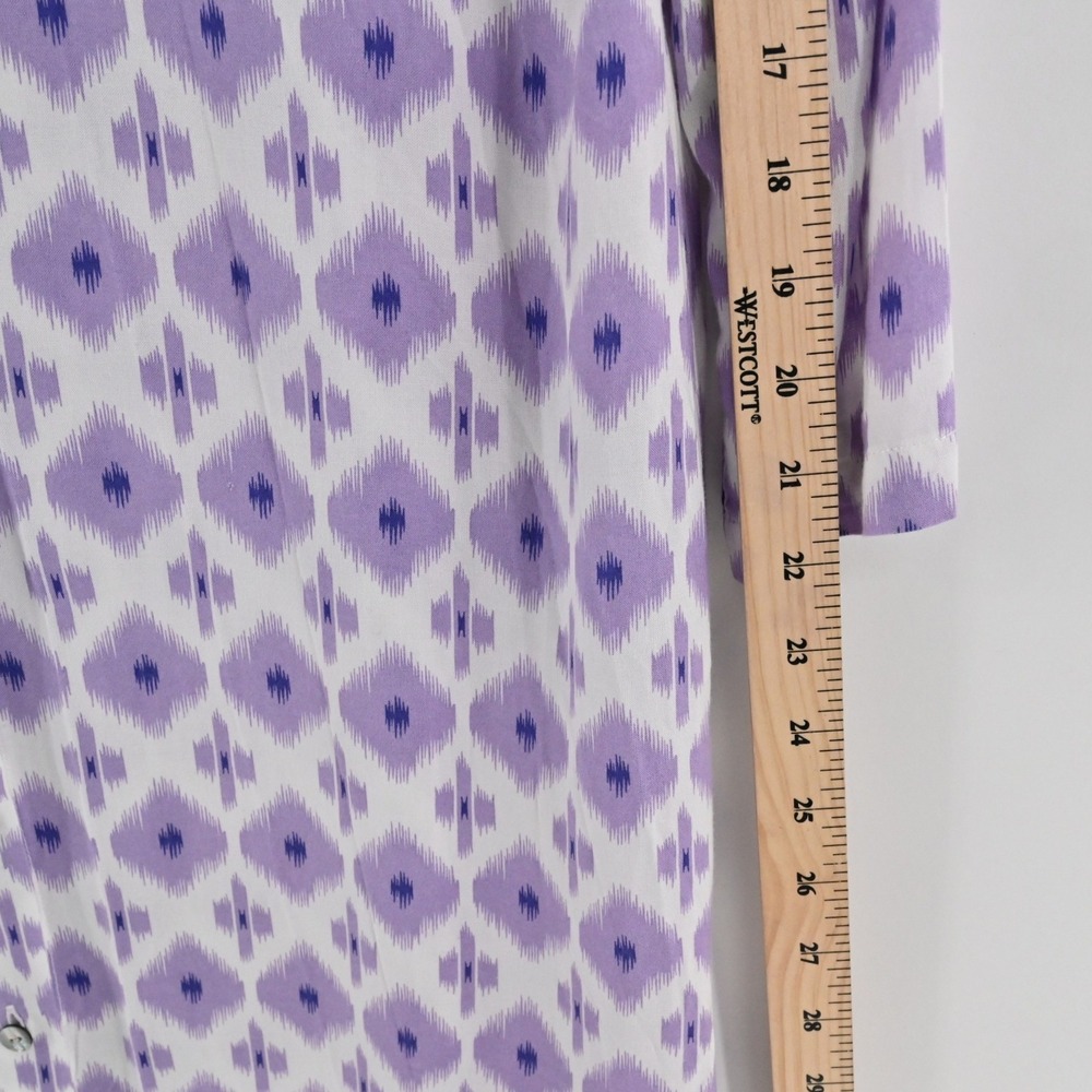 Walker Wade Ikat Maxi Dress Womens Size XL Purple Button Front Resort Vacation - Picture 6 of 9